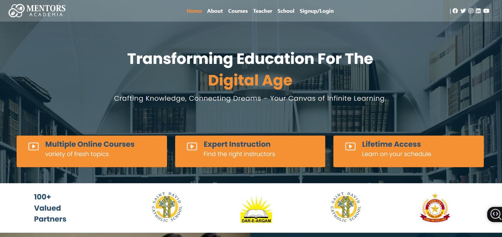 Mentors Academia – Education Website for Students